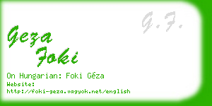 geza foki business card